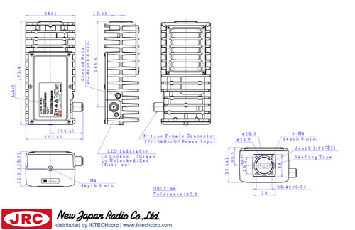 New Japan Radio NJRC  NJT8306N 6W Ku-Band (Standard 14.0 to 14.5 GHz) Block Up Converter BUC N-Type Connector Input Diagram Drawing